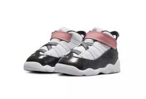 Jordan 6 Rings Toddler Shoes White/Anthracite/Red Stardust Size 6c *NEW*